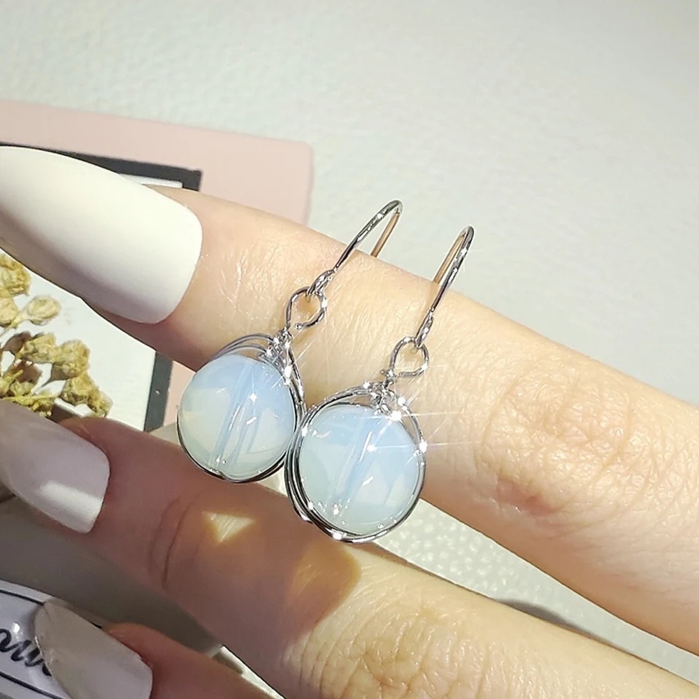 2023 New Luxury Oval  silver color korean Earings